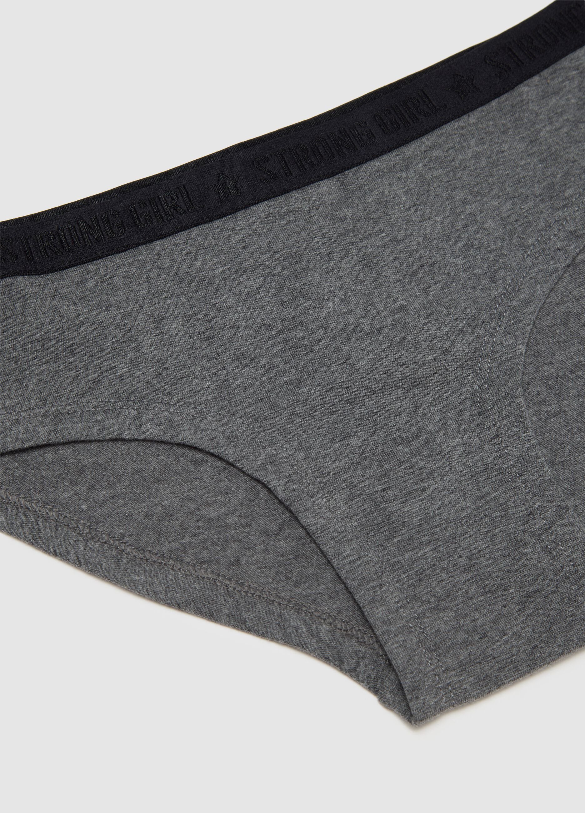 Girls' grey cotton briefs regular fit