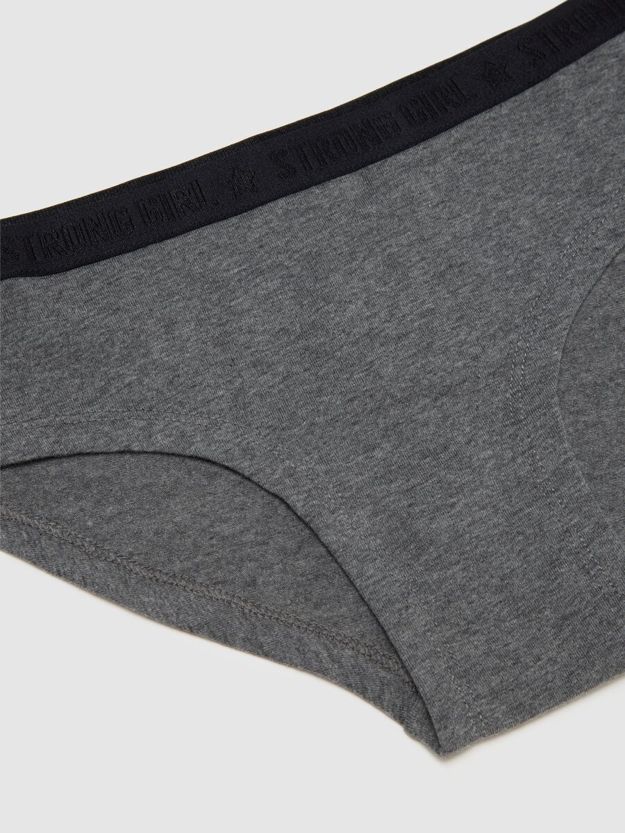 Girls' grey cotton briefs regular fit_2