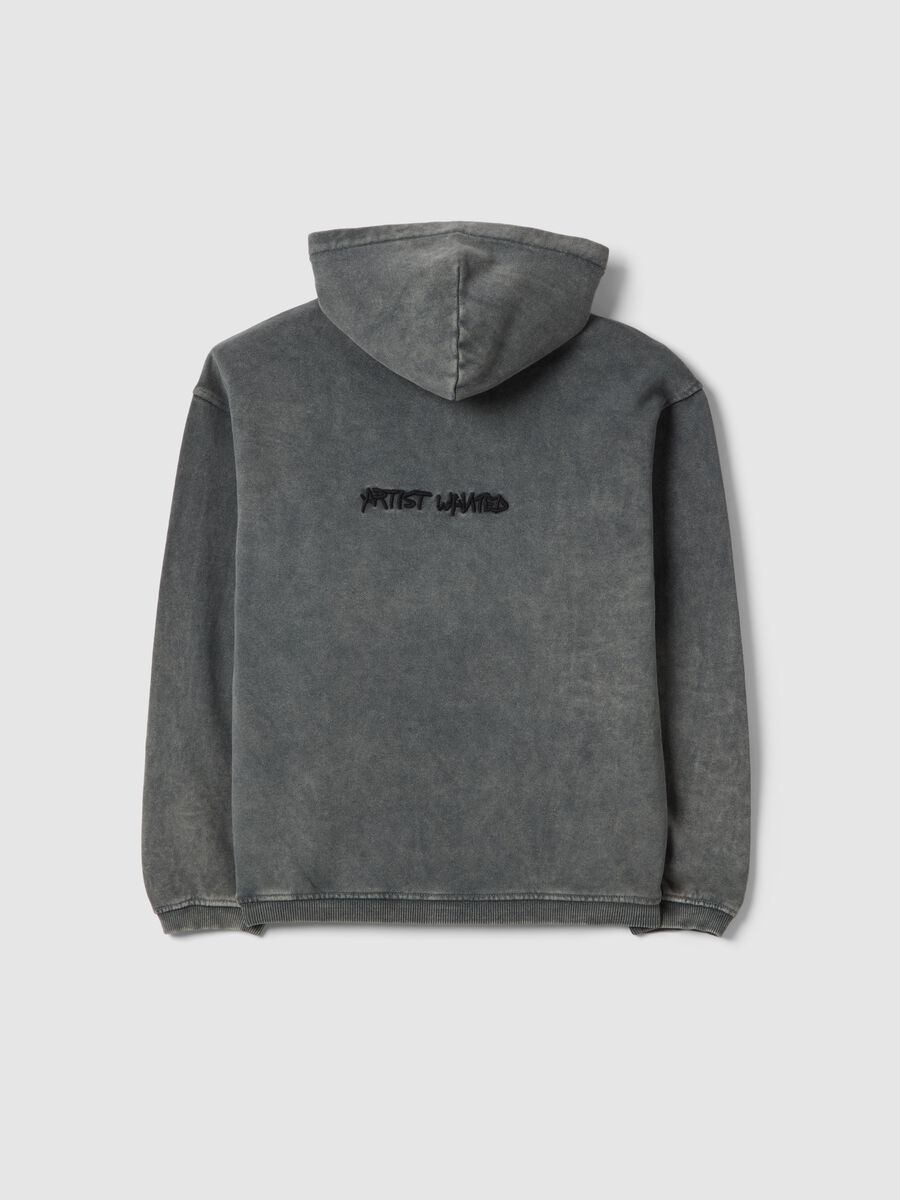 Boy's oversized fit grey cotton TieDye sweatshirt_4