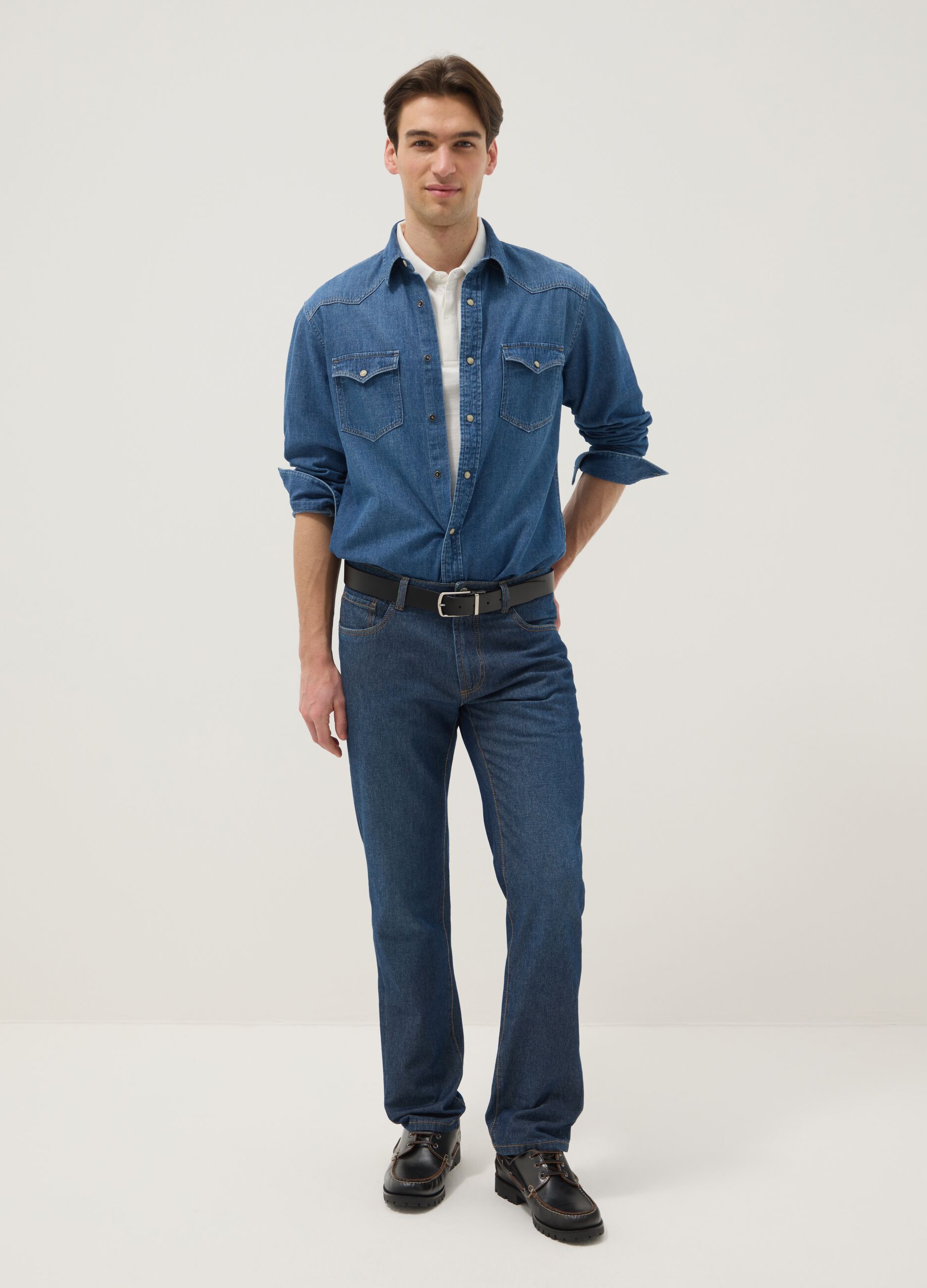Blue Regular Fit Denim Pure Cotton Jeans