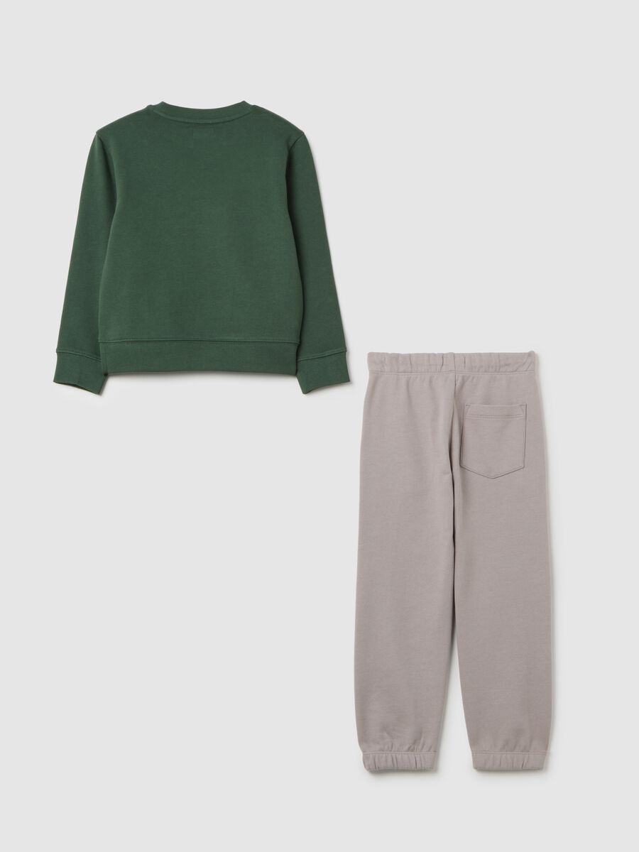Green and grey cotton jogging set_1