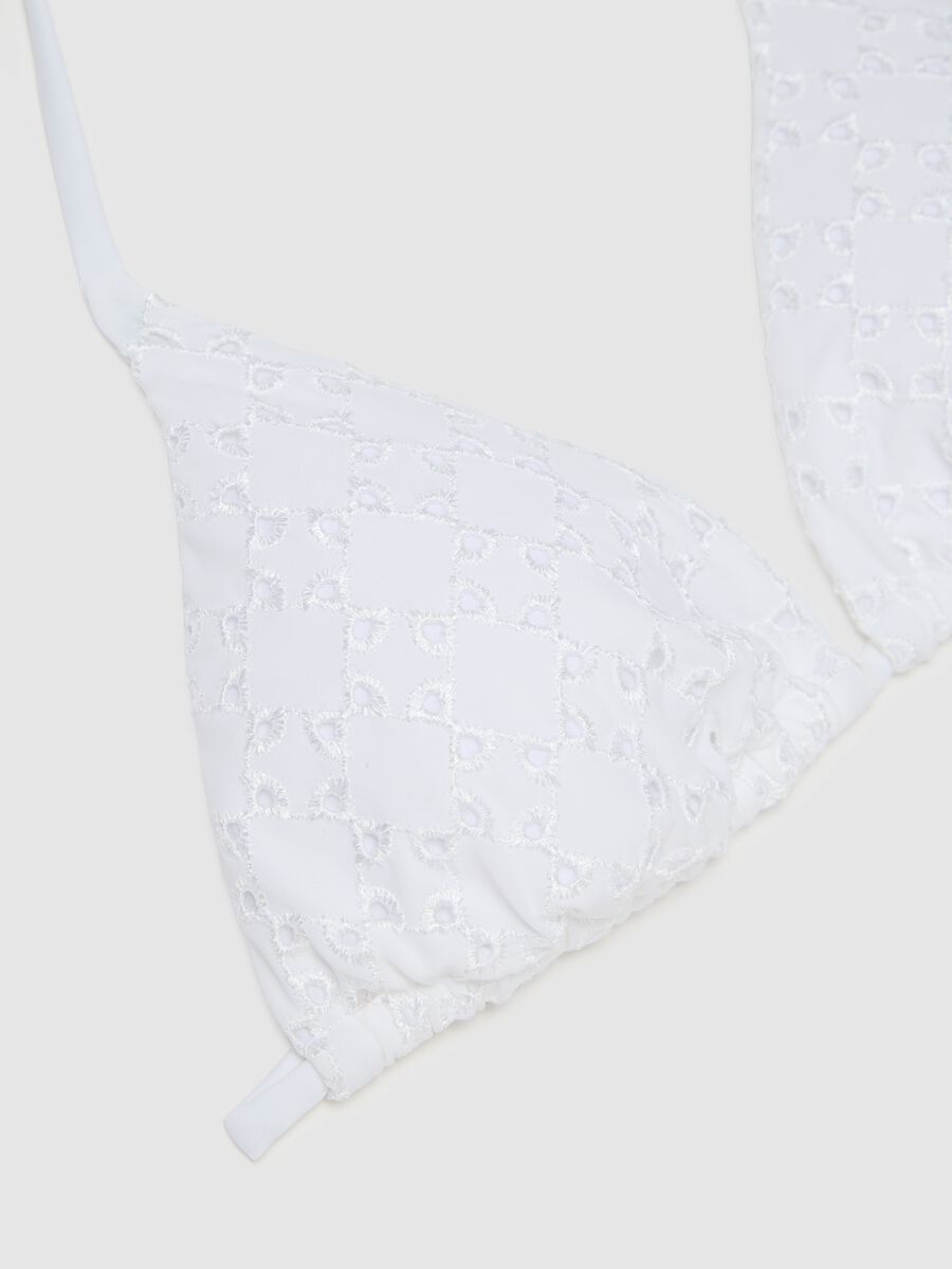 Women's white perforated elastane bikini_5