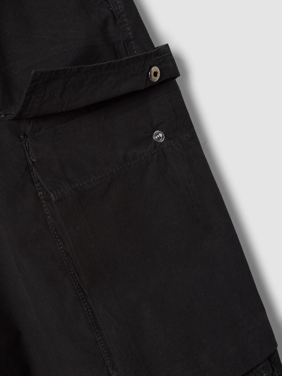Bermuda neri cargo in puro cotone baggy fit_5