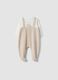 Beige organic cotton blend baby sleepsuit with feet_0