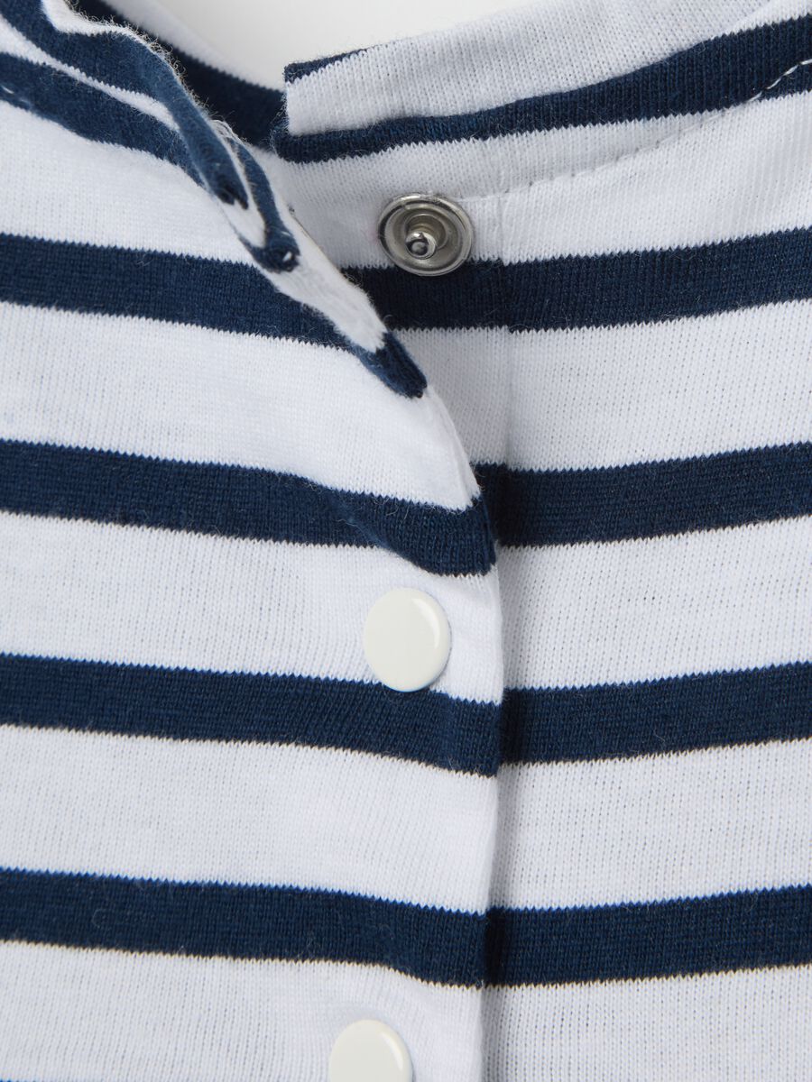 White and blue dress in striped organic cotton_3