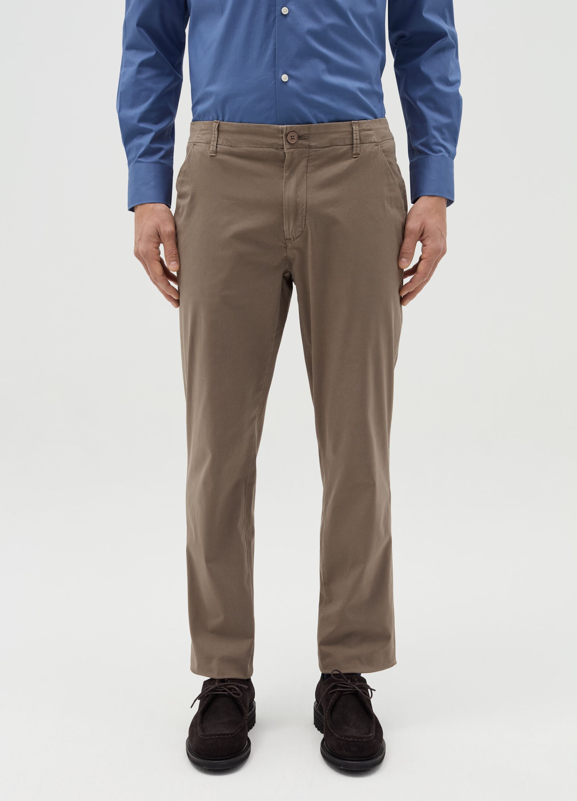 Stretch cotton chino trousers