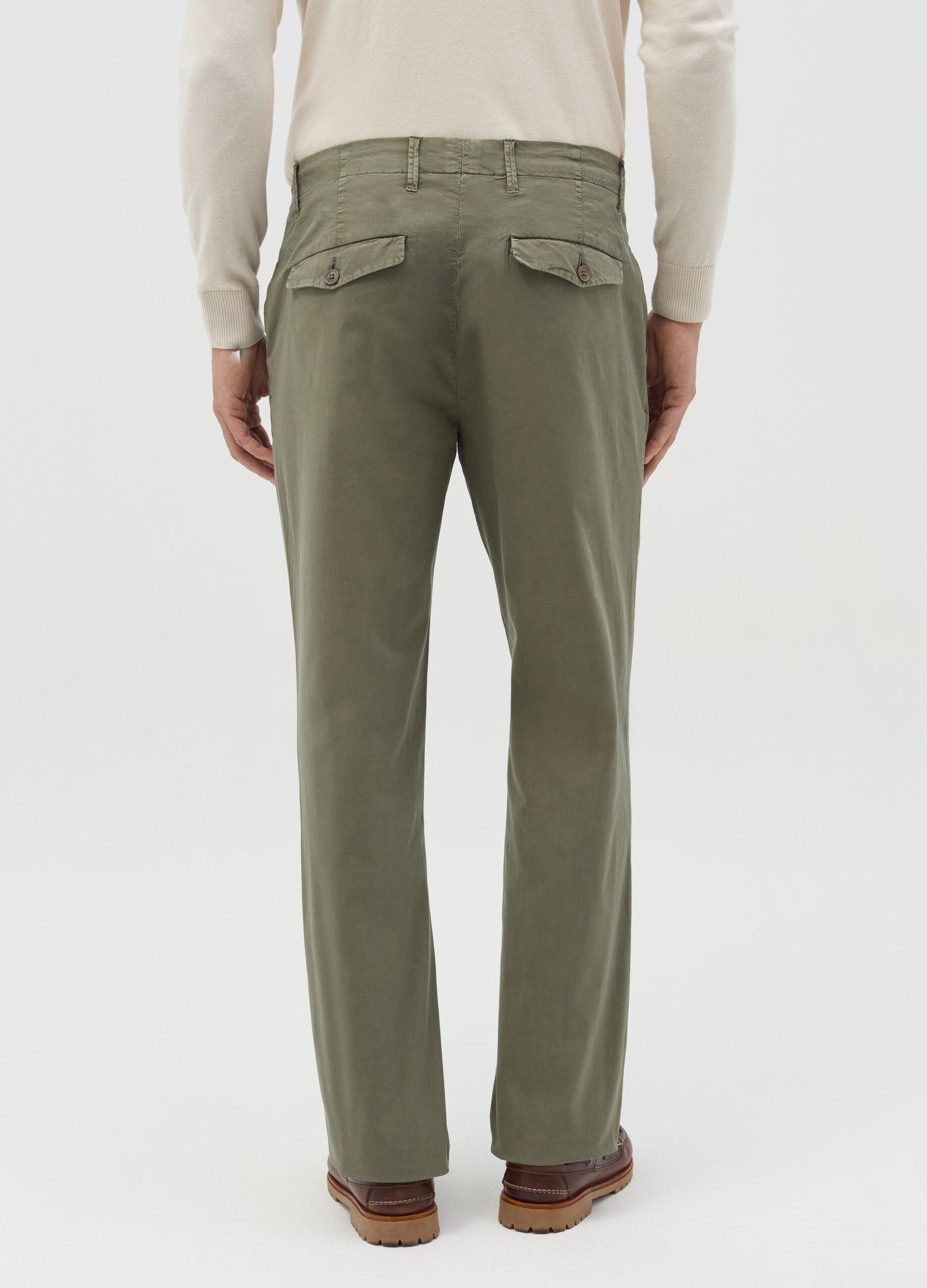 Stretch cotton chino trousers