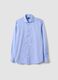 Light blue slim-fit pure cotton no-iron shirt with cutaway collar_4