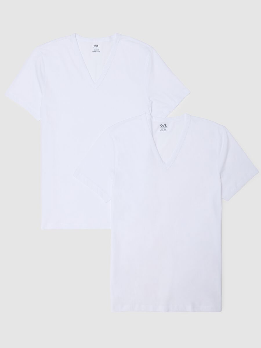 Bipack di t-shirt da uomo in puro cotone bianche regular fit_4