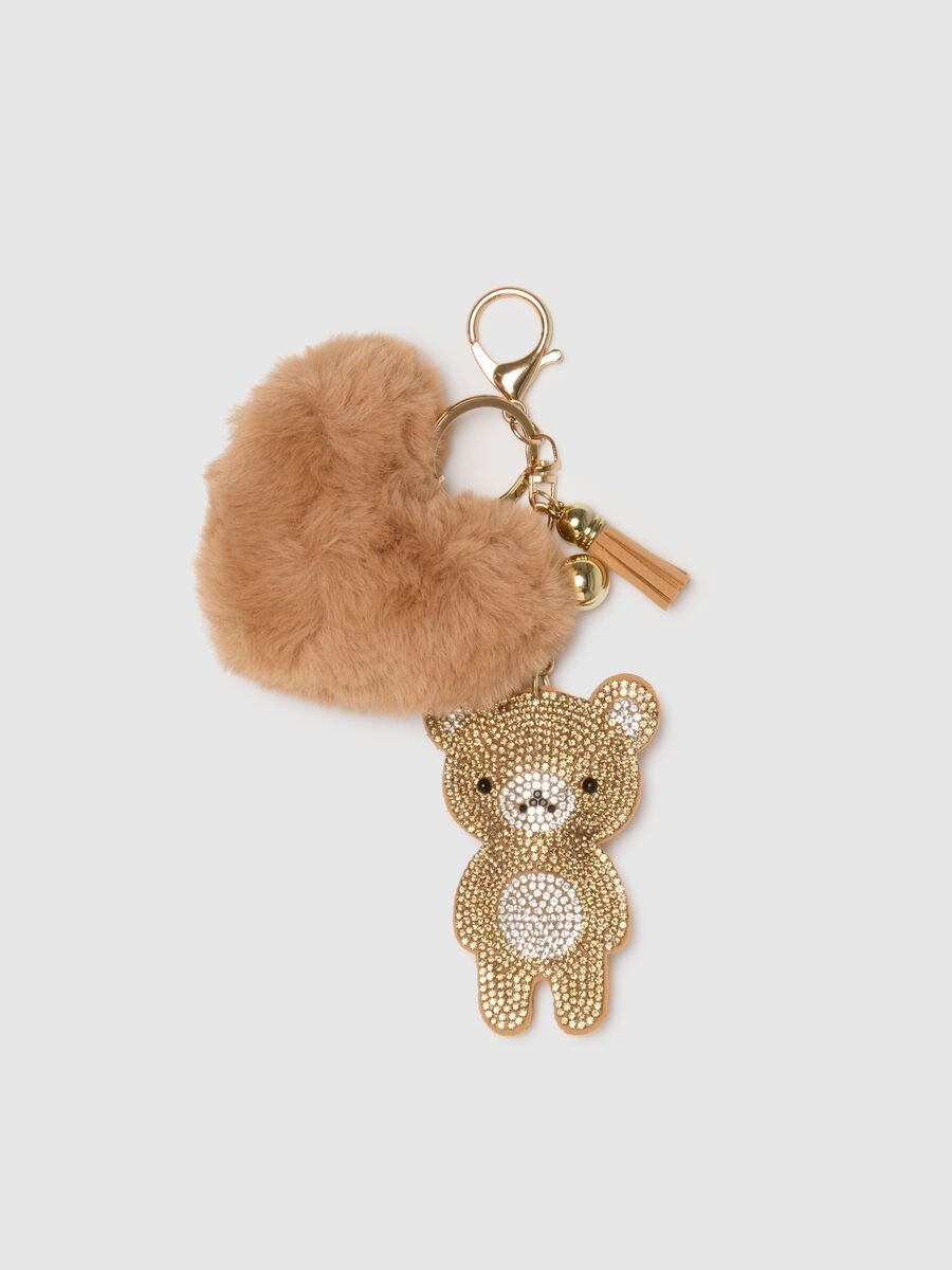 Portachiavi in peluche multicolor con orsetto_0