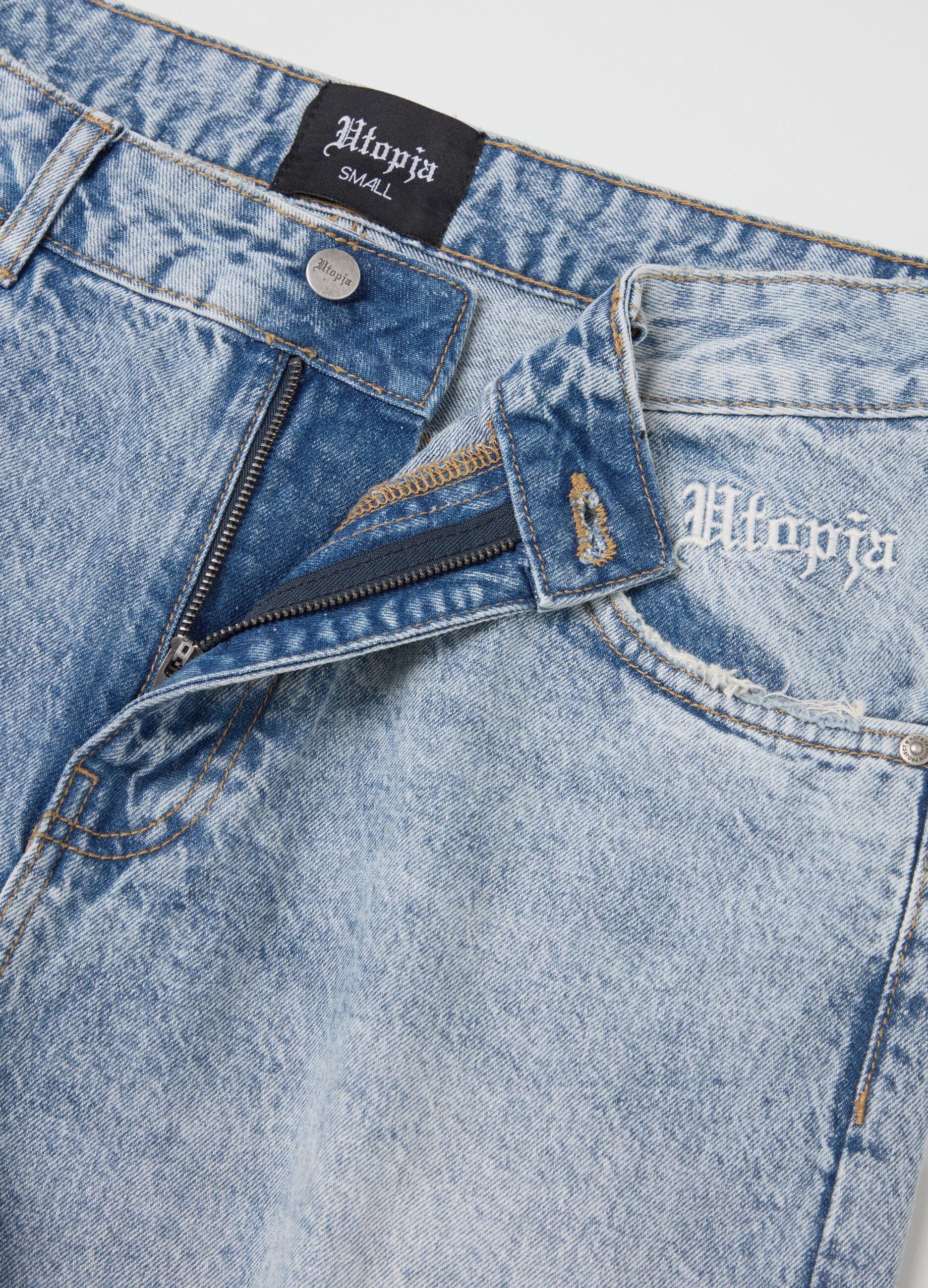 Baggy Denim Washed Light Blue