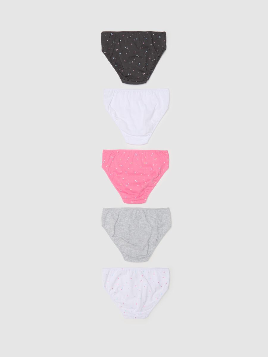Cinque slip in cotone con stampa stelle _1