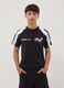 Black short-sleeve cotton-blend T-shirt for boys, relaxed fit_0