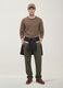 Maglia marrone girocollo in jersey knit regular fit_1