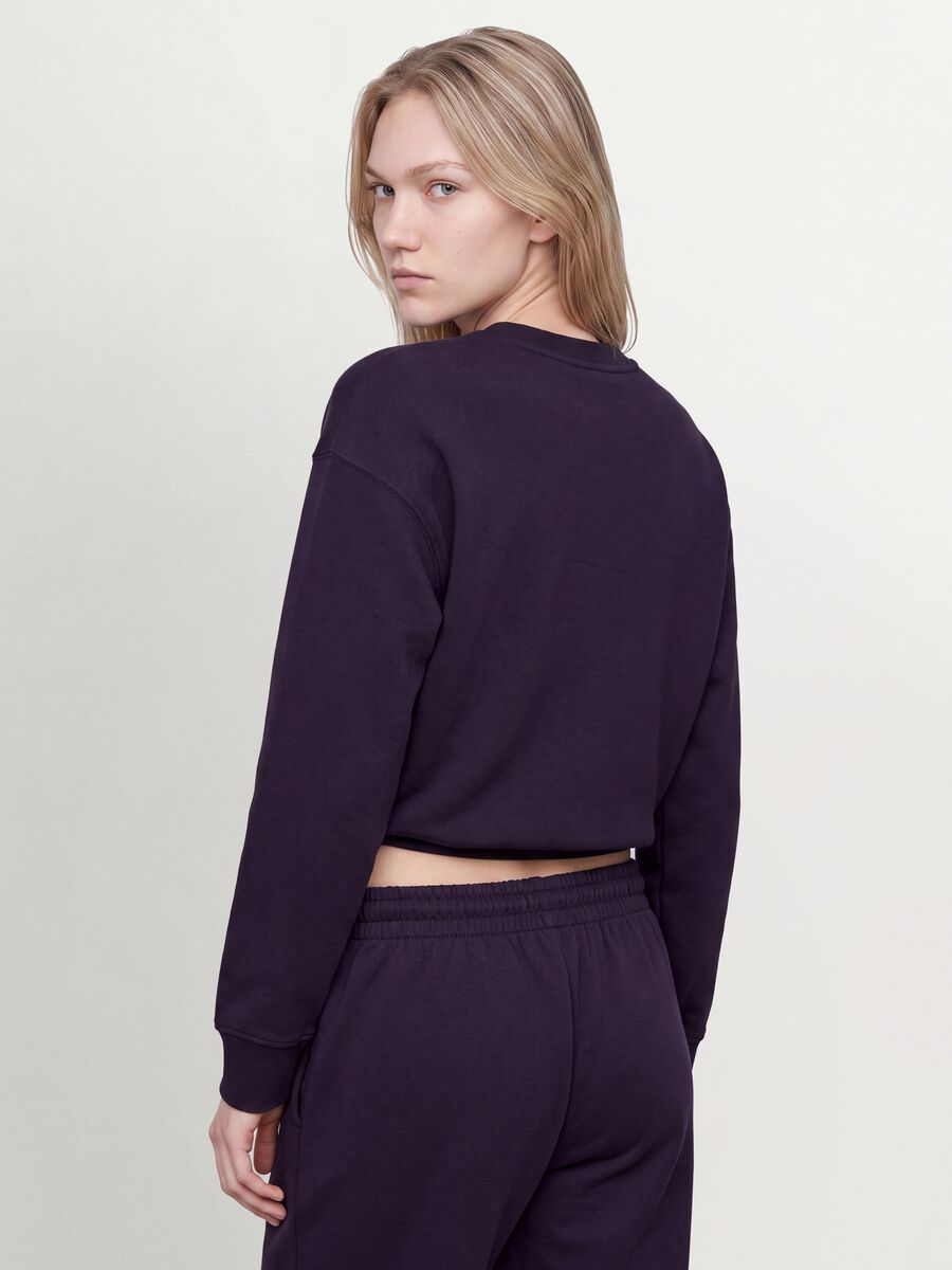 Felpa viola in misto cotone a girocollo regular fit_0