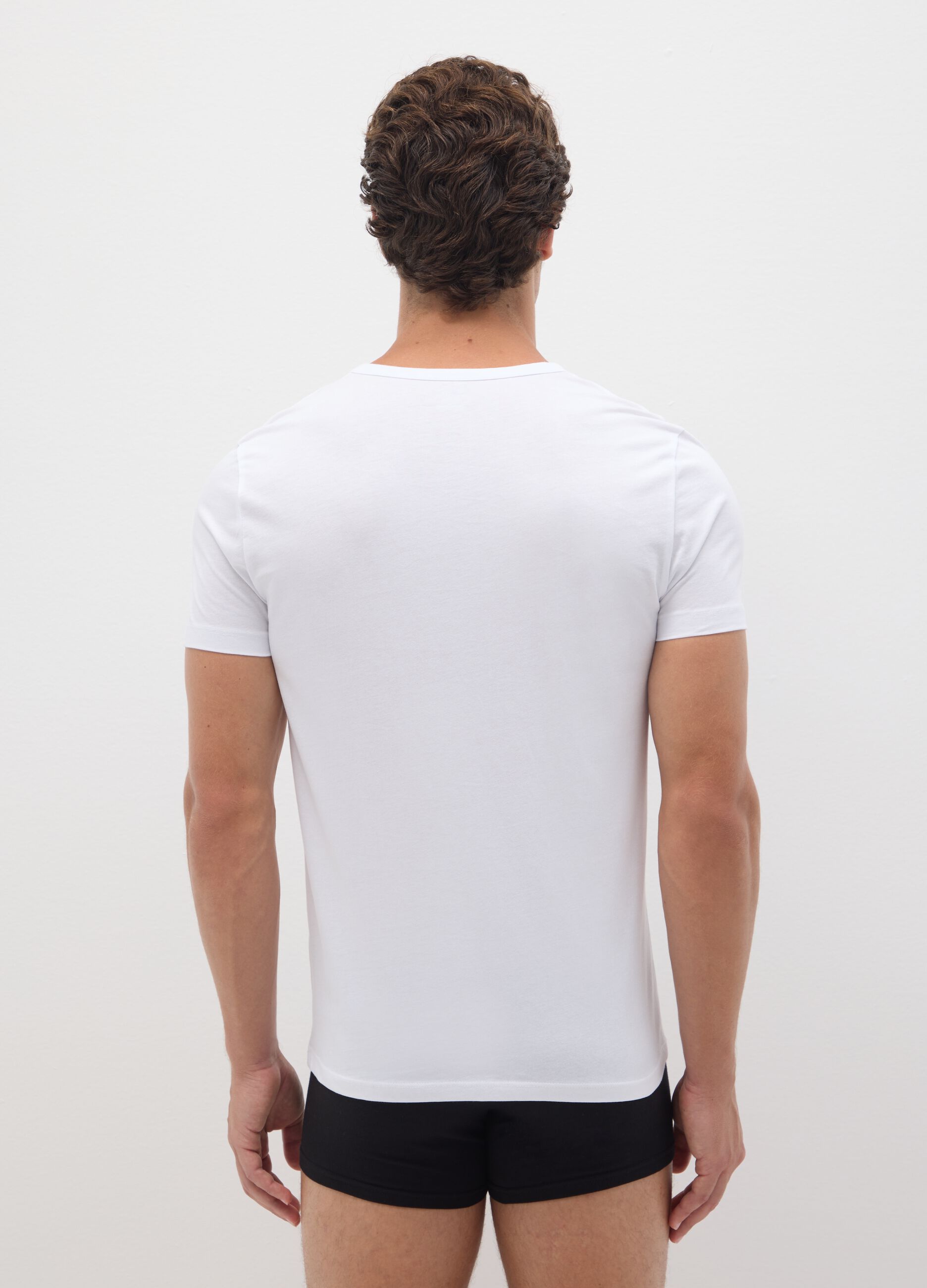 Two-Pack Men's White Pure Cotton Regular Fit T-Shirts