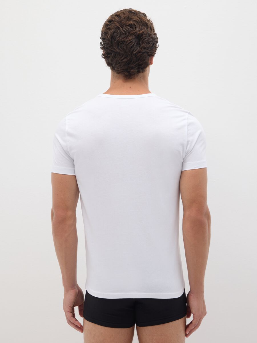 Bipack di t-shirt da uomo in puro cotone bianche regular fit_2