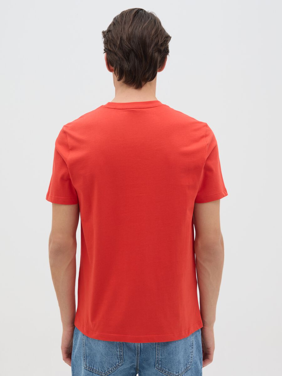 Men's regular fit red pure cotton T-shirt_3