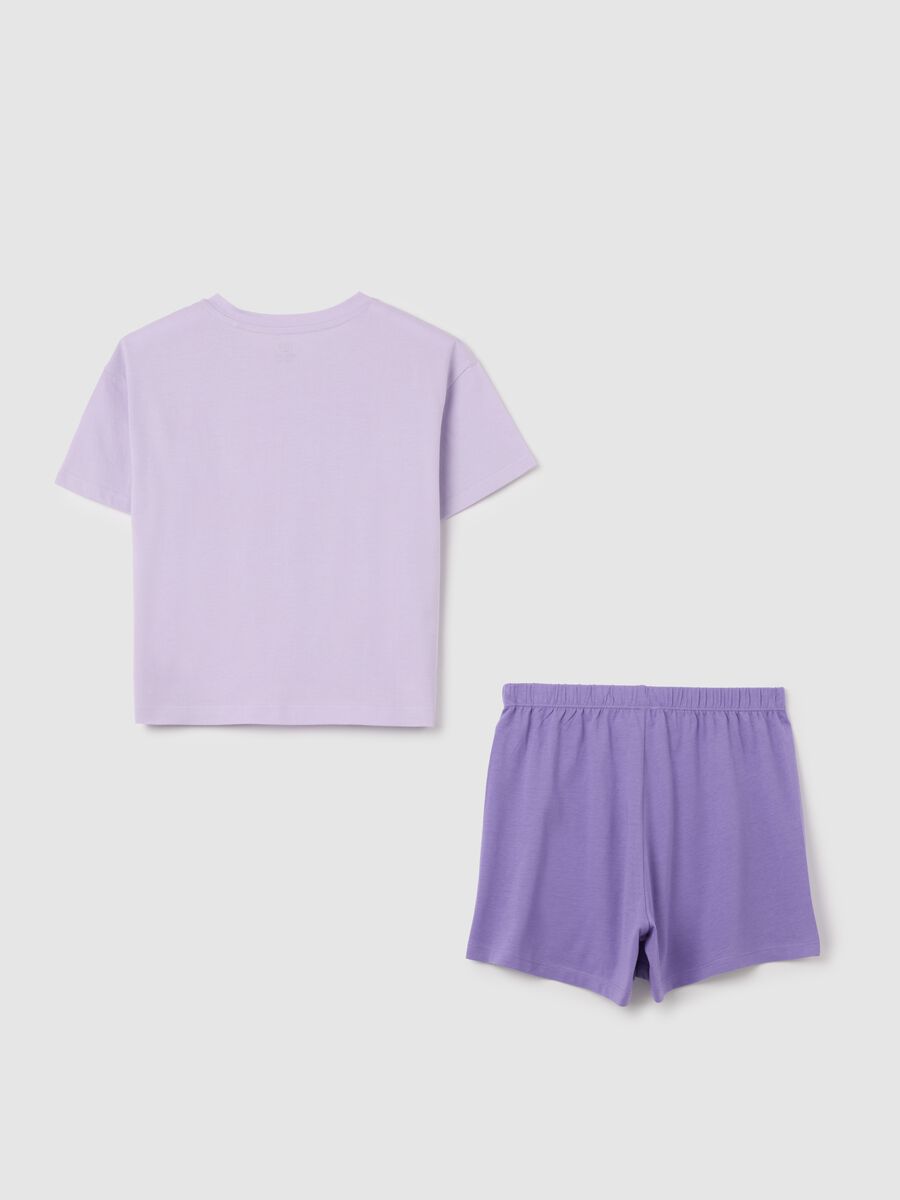 Lilac Short Cotton Pyjamas for Girls_1