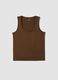 Brown stretch viscose tank top, regular fit_0
