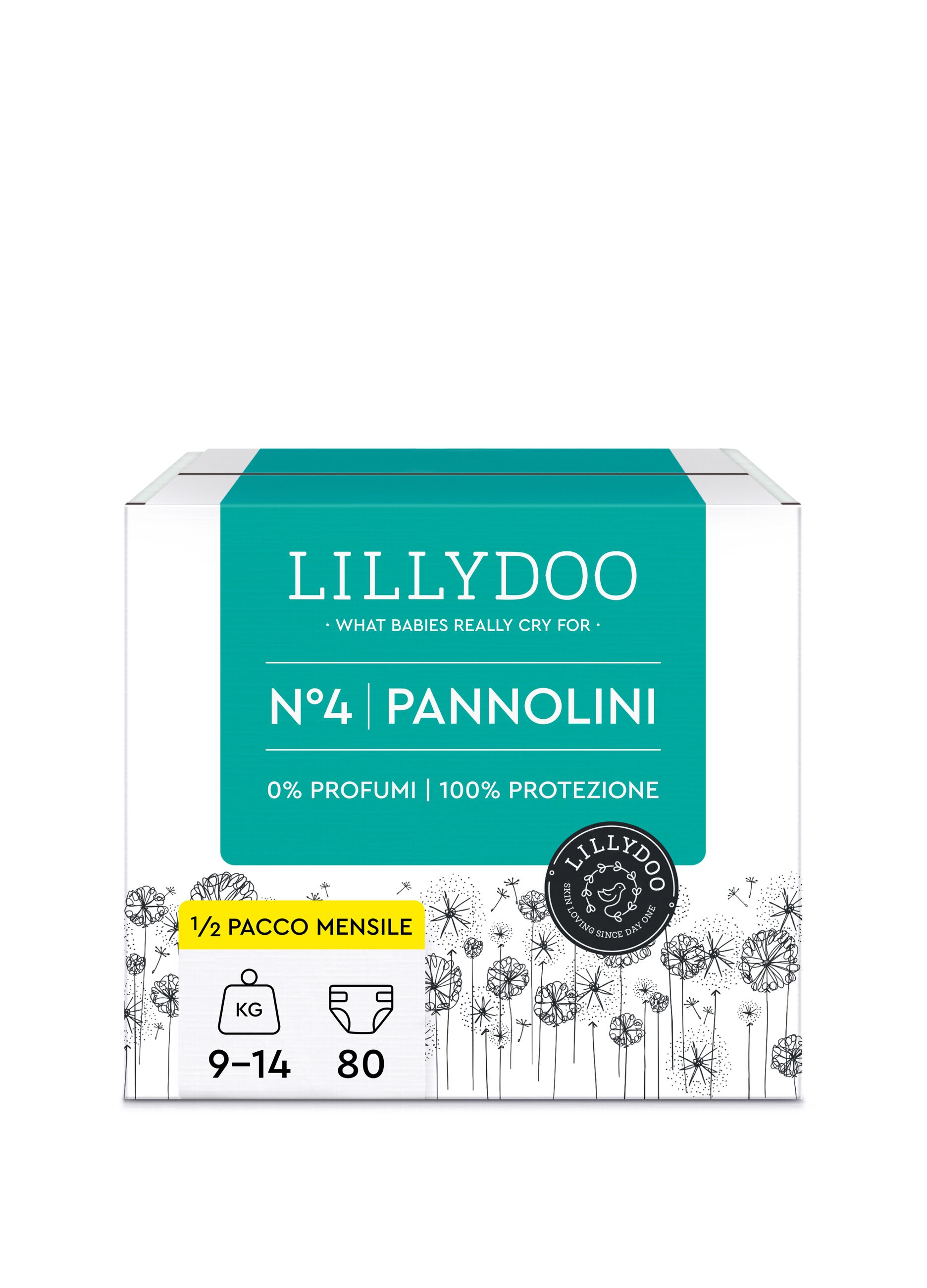 Pannolini multipack da 6 confezioni per pelli sensibili N°4 (9-14 Kg) Lillydoo