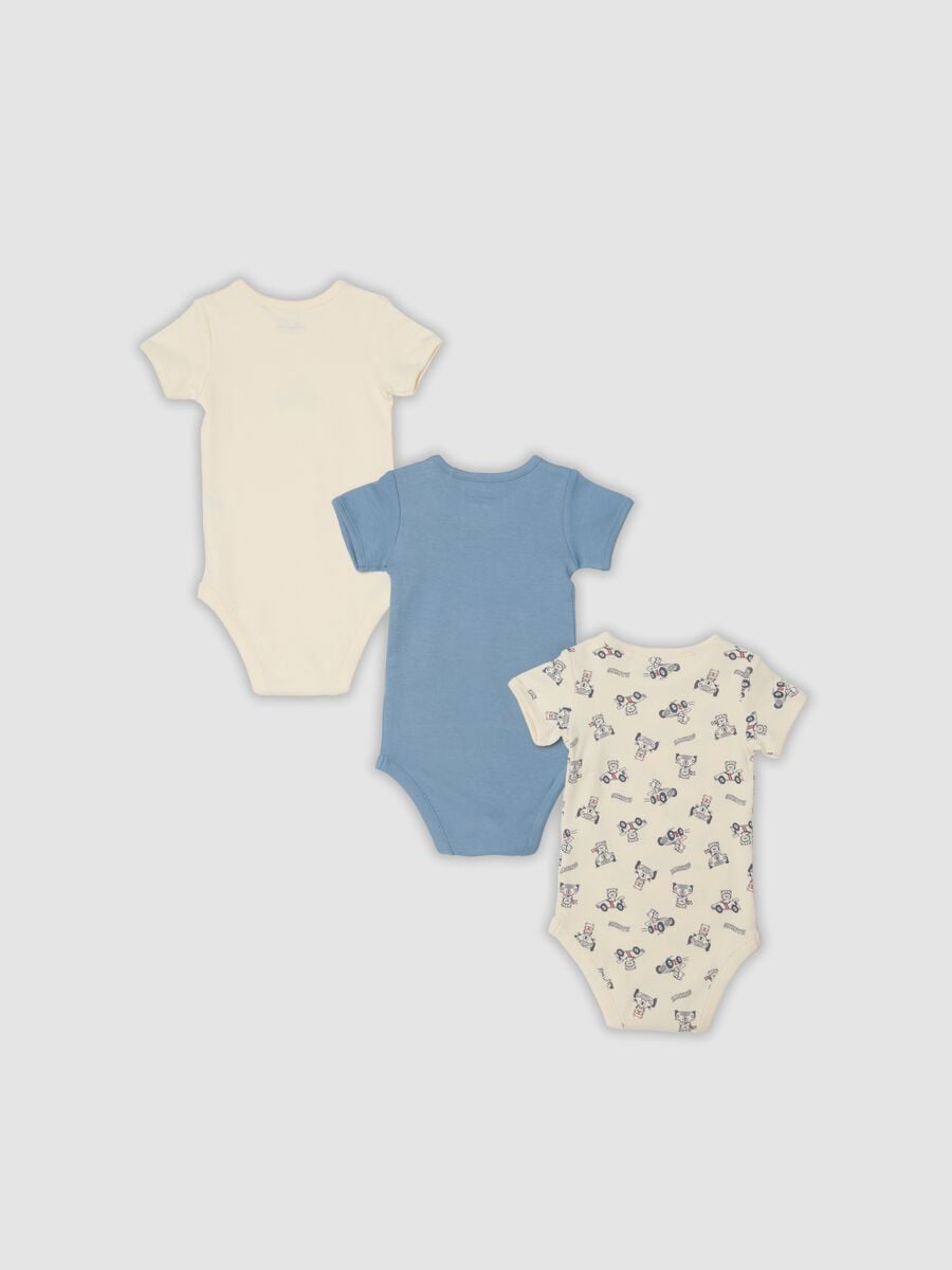 Tripack body multicolor in puro cotone organico per neonato e bimbo_1