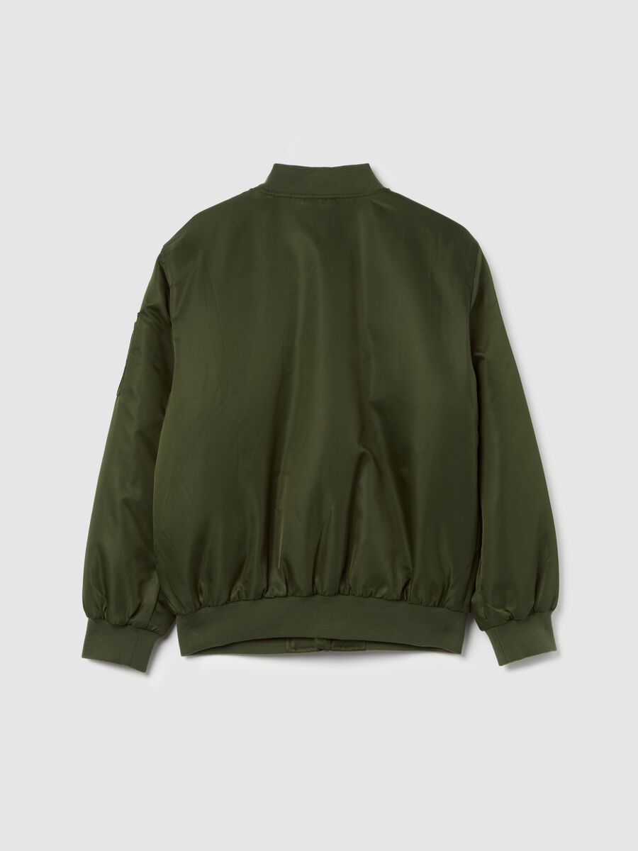 Full-zip aviator bomber jacket with patch_4