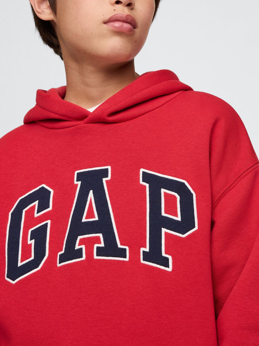 Felpa rossa con cappuccio e logo GAP_3