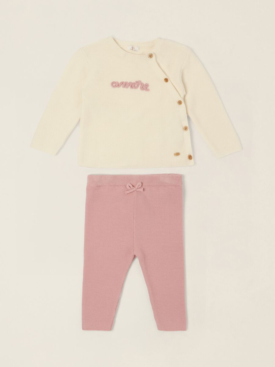 White and pink pure cotton baby girl set_0