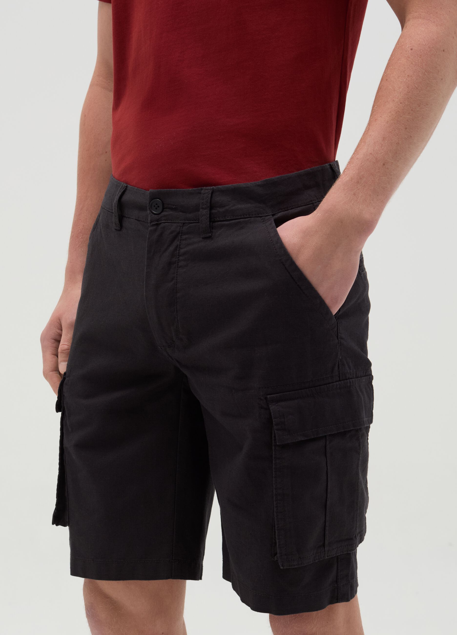 Bermuda cargo in cotone stretch