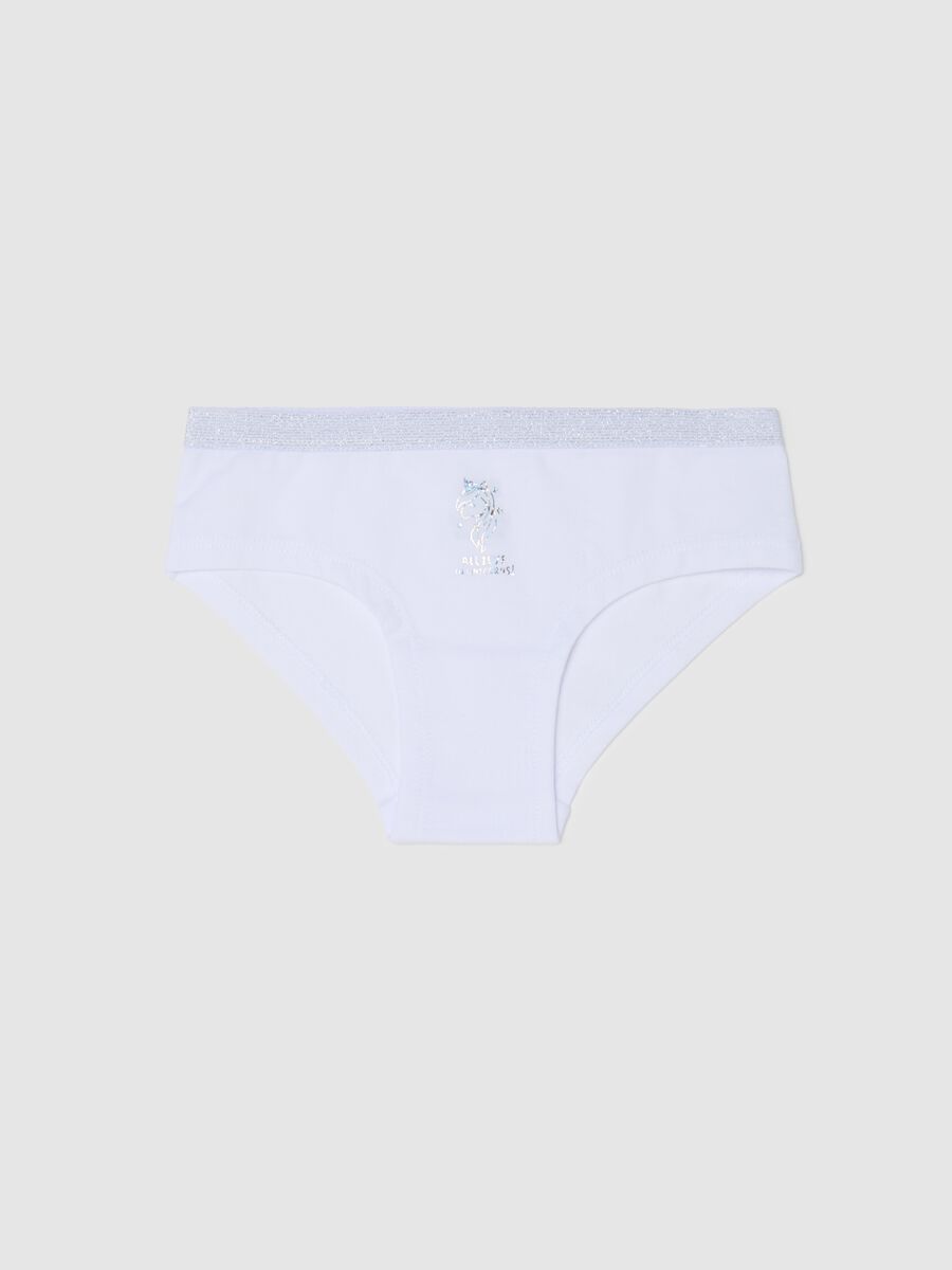 Stretch cotton knicker shorts with lurex and print_0