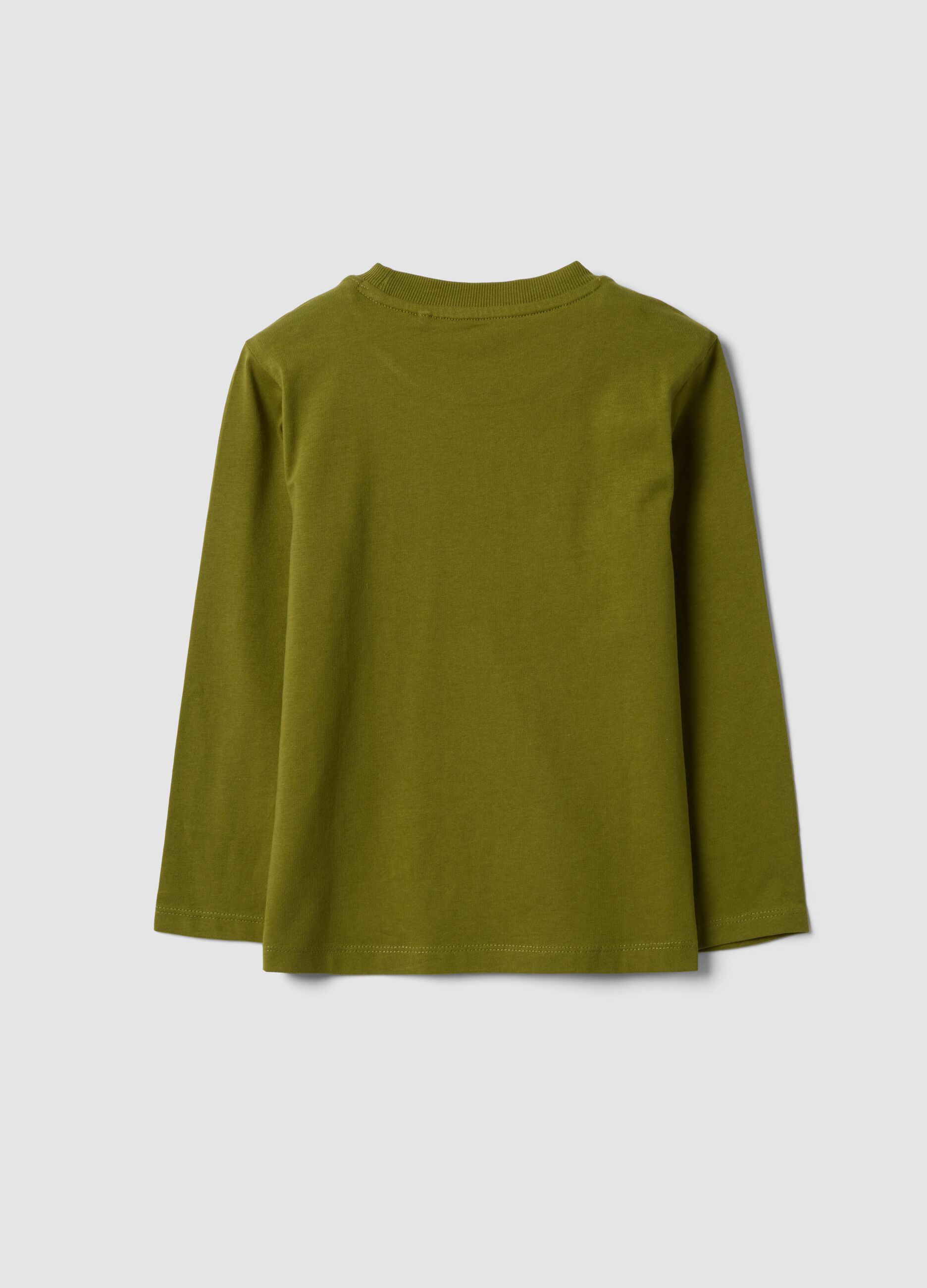 Green long-sleeve organic cotton T-shirt