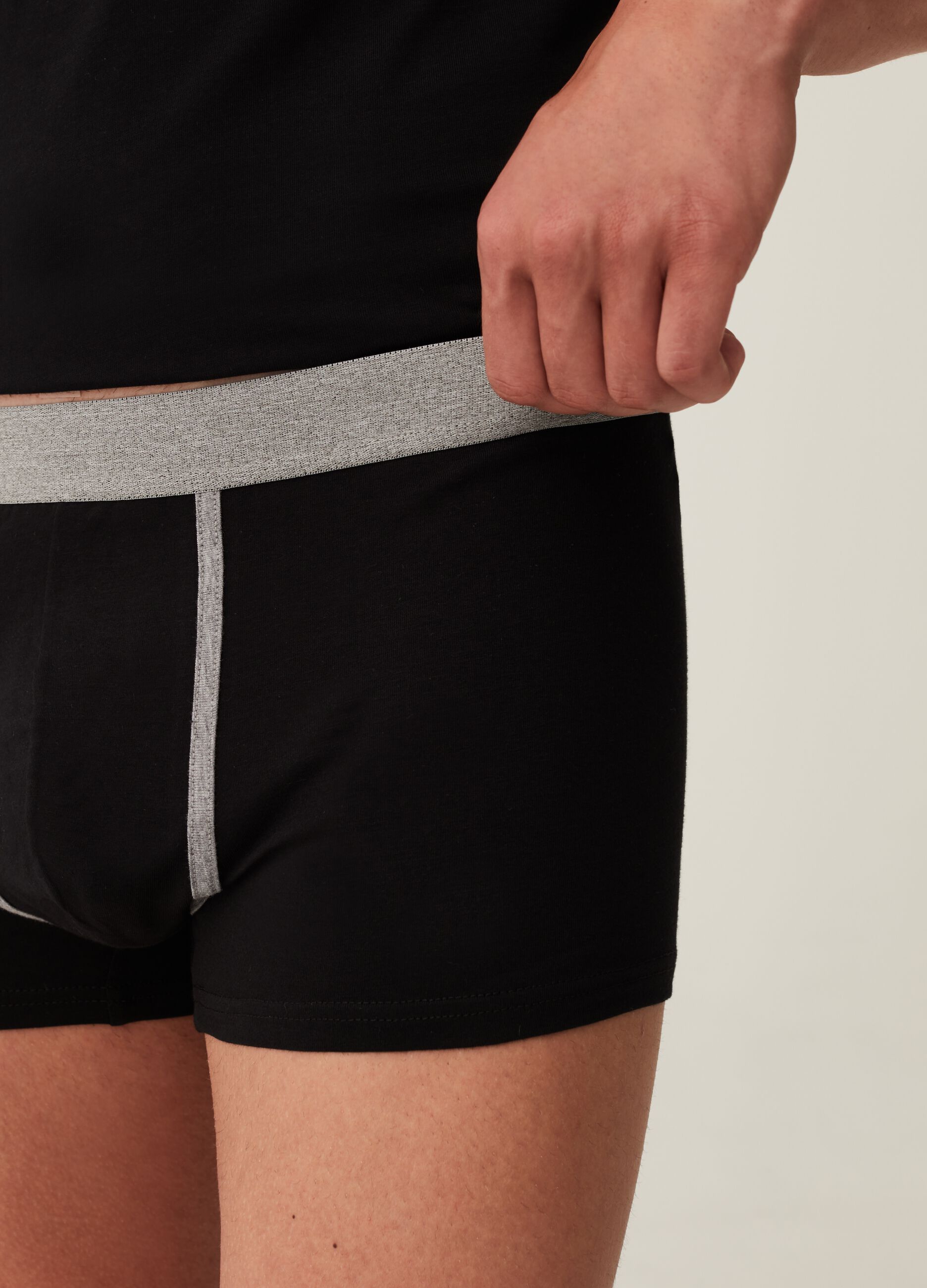Tripack boxer con profili a contrasto