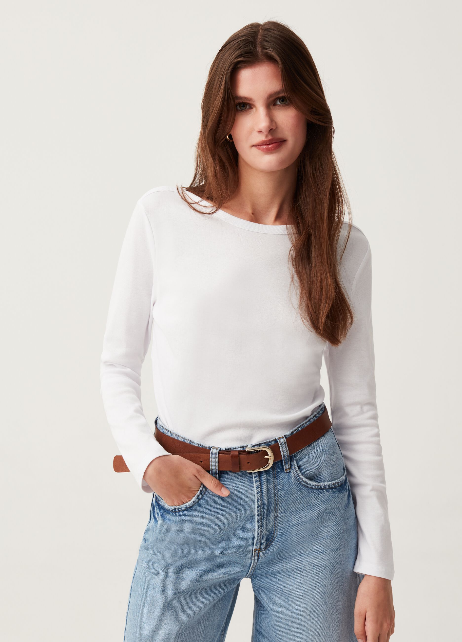 Ovs T-shirt a maniche lunghe scollo a barchetta