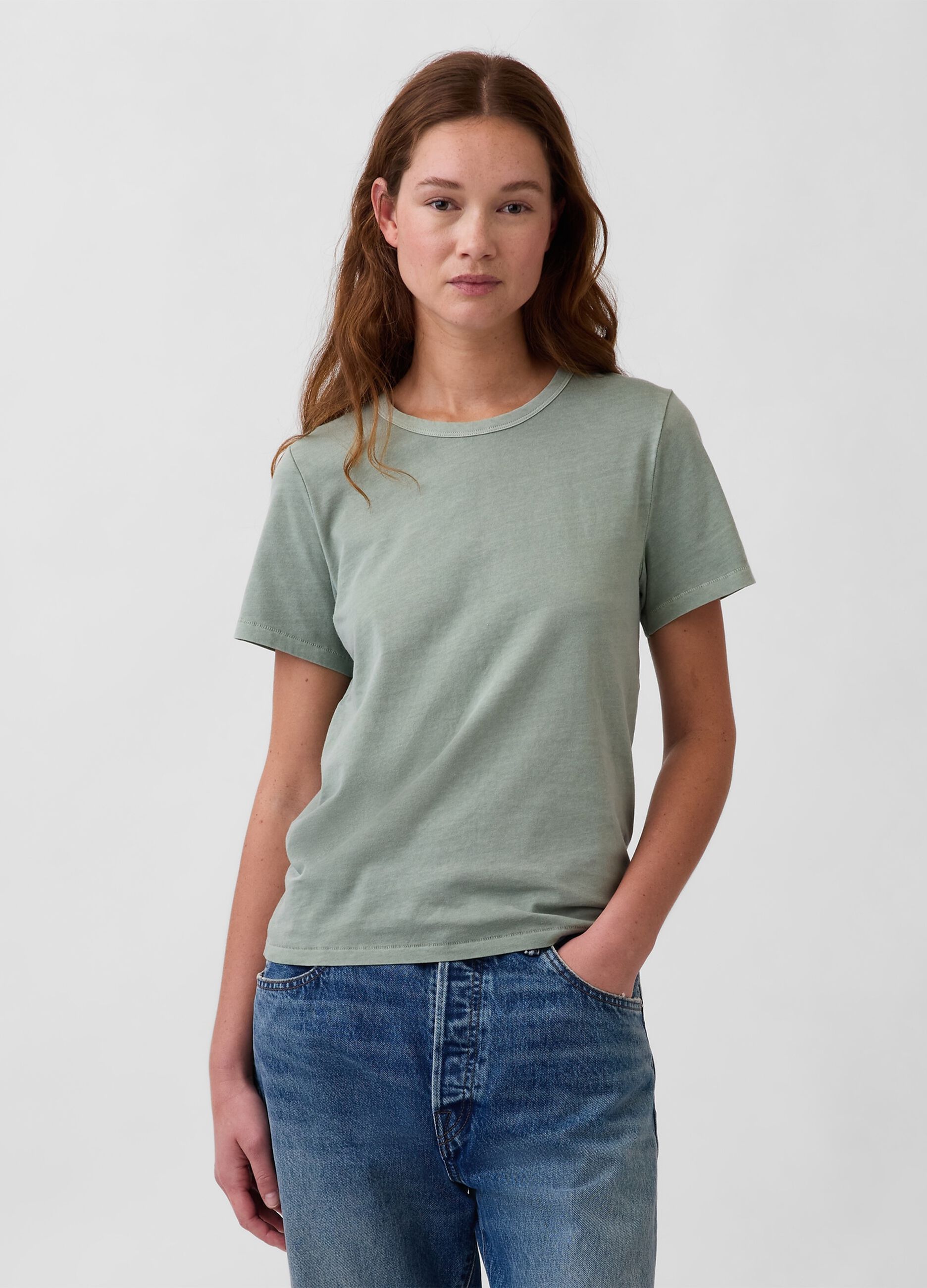 Crew Neck Pure Cotton T-shirt Regular Fit