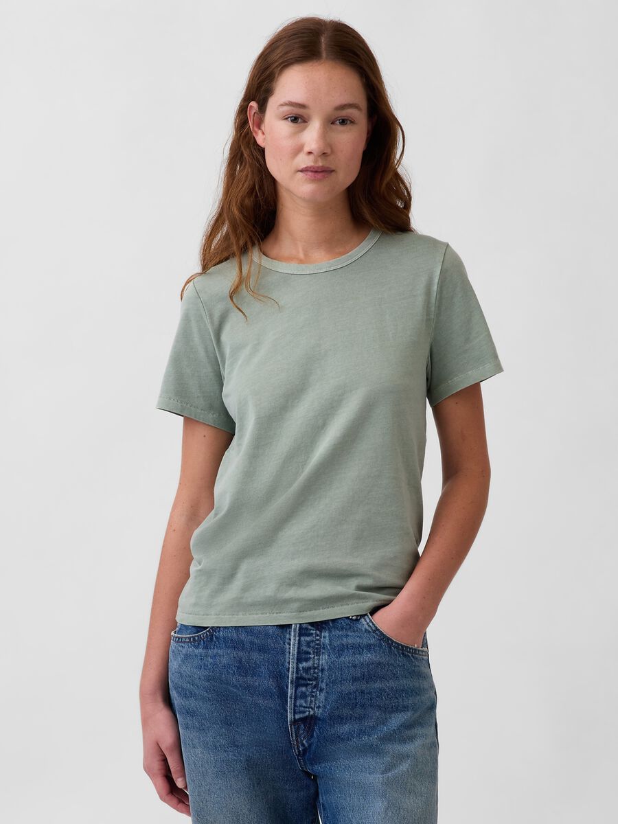 Crew Neck Pure Cotton T-shirt Regular Fit_0