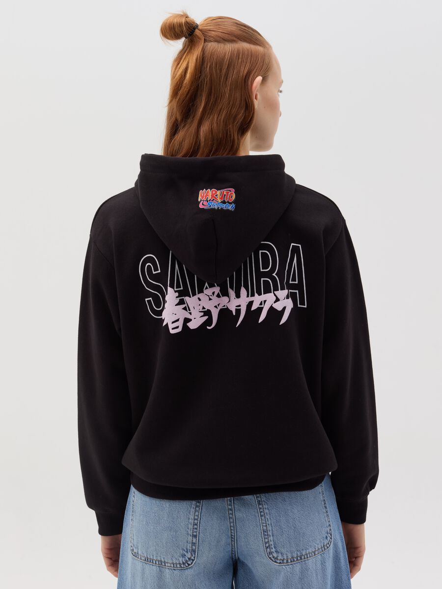Sweatshirt with hood and Sakura print_2