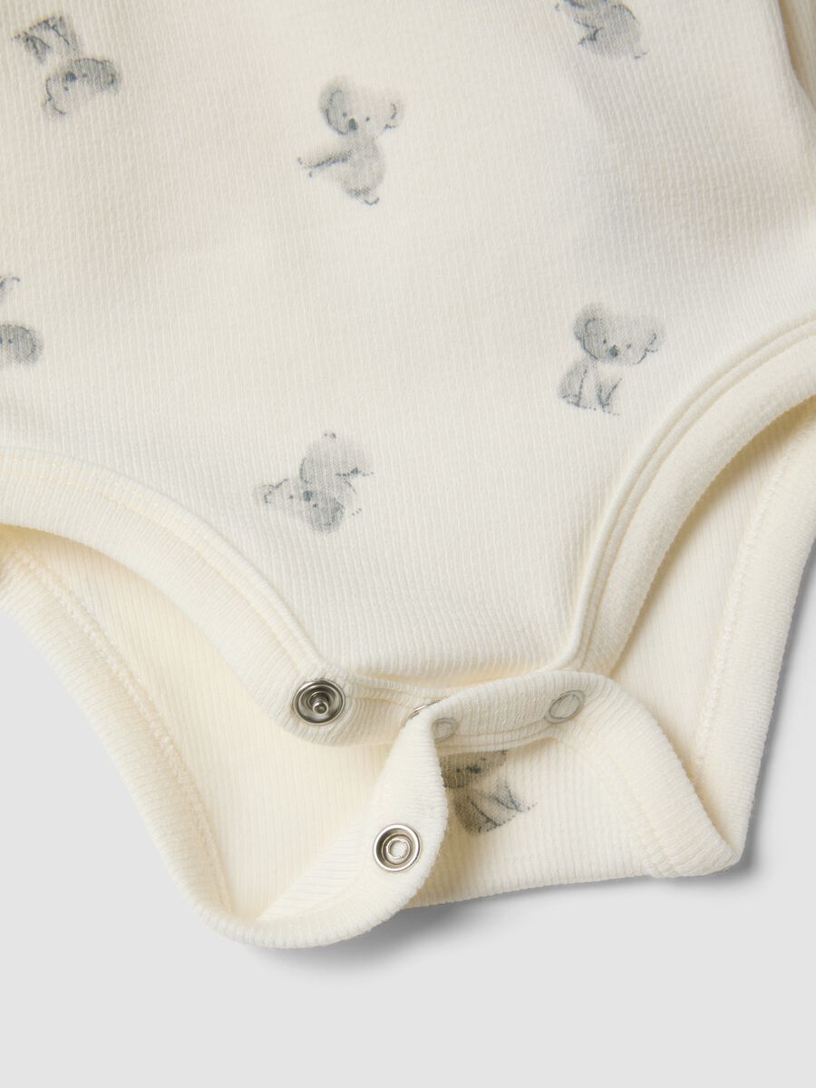 White organic cotton and stretch lyocell set with koala prints_3