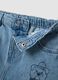 Jeans denim azzurri in misto cotone e viscosa con stampe college_2