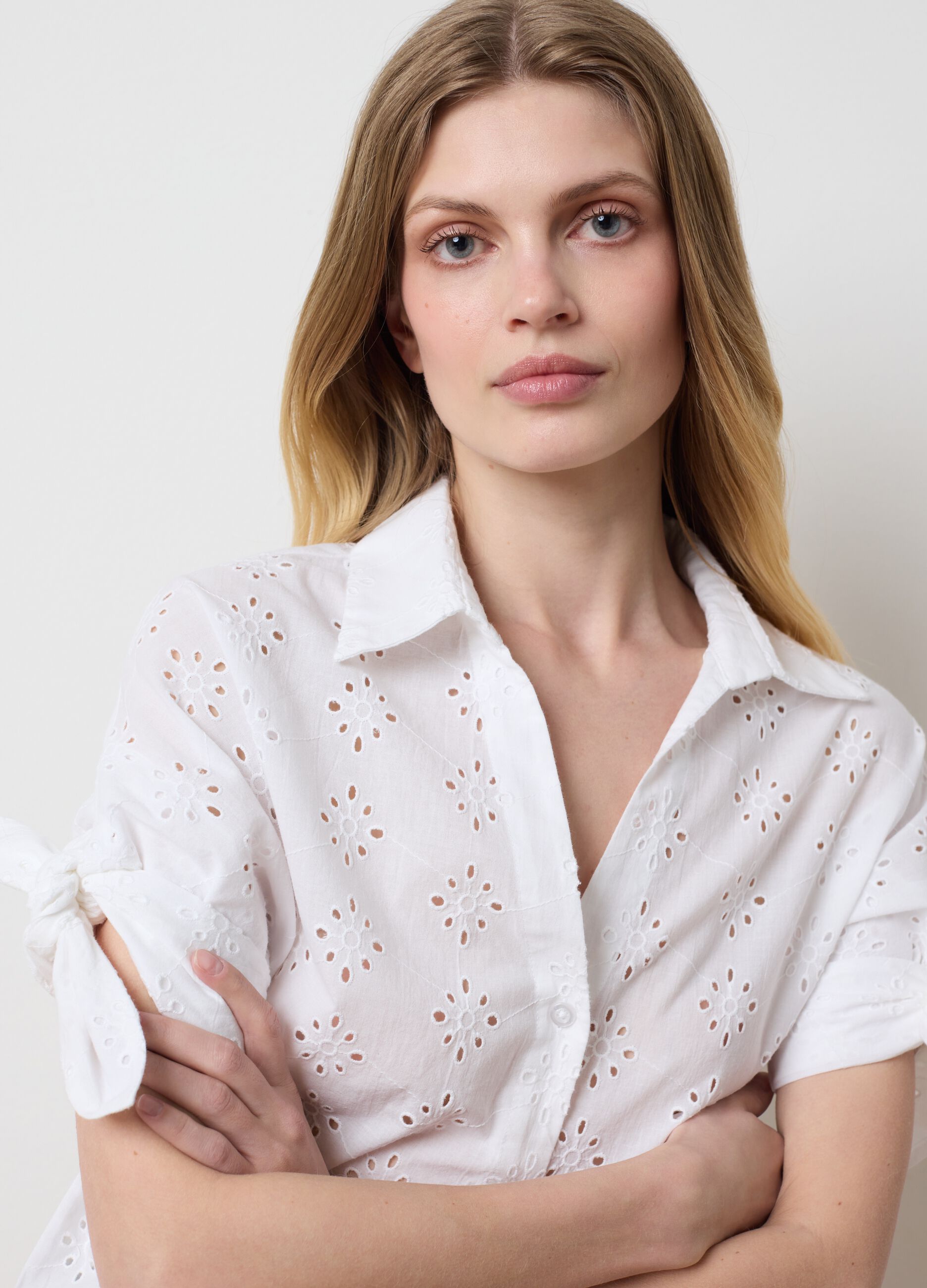 Camicia da donna in puro cotone bianca regular fit