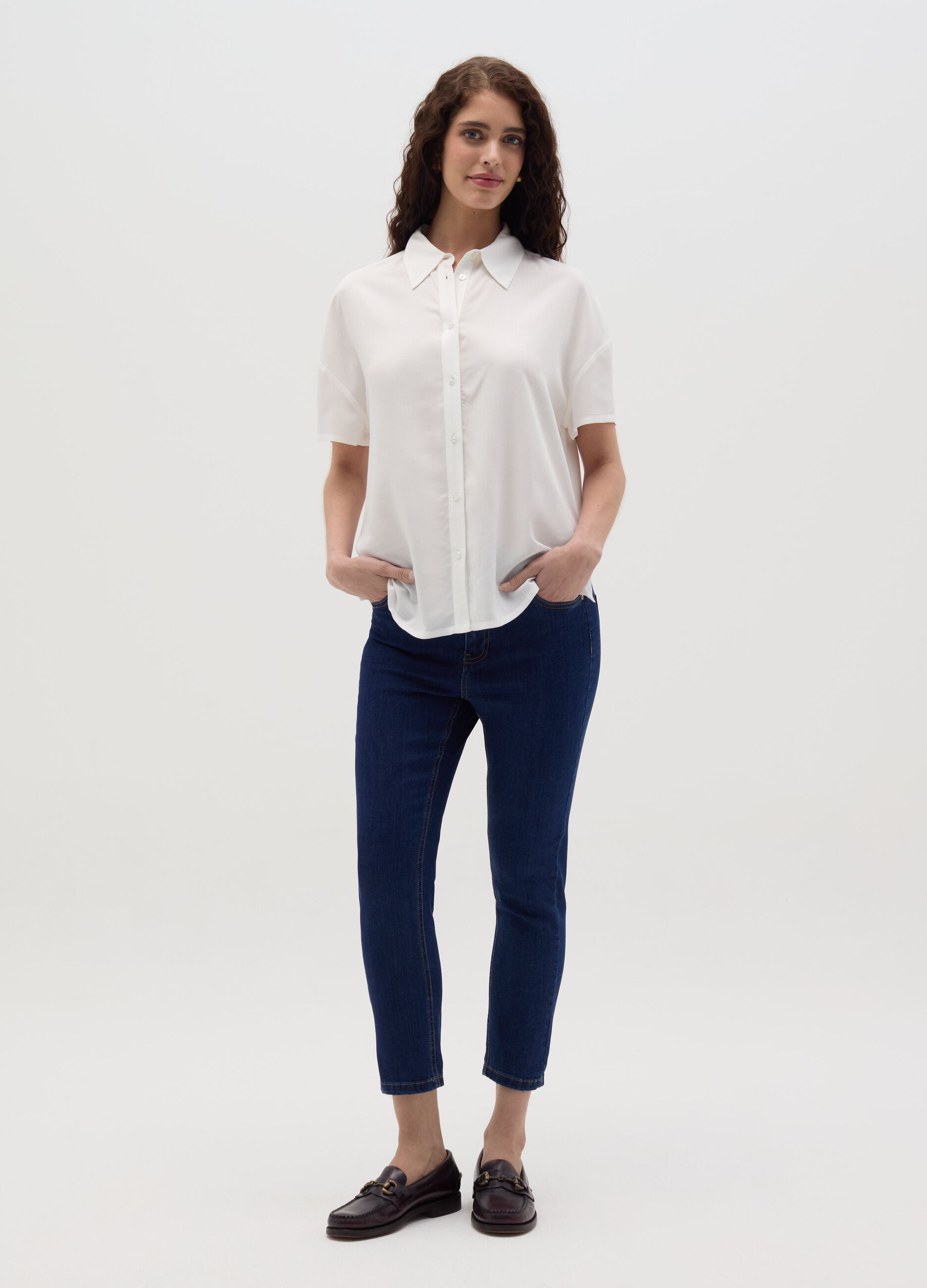 Skinny-fit crop jeans