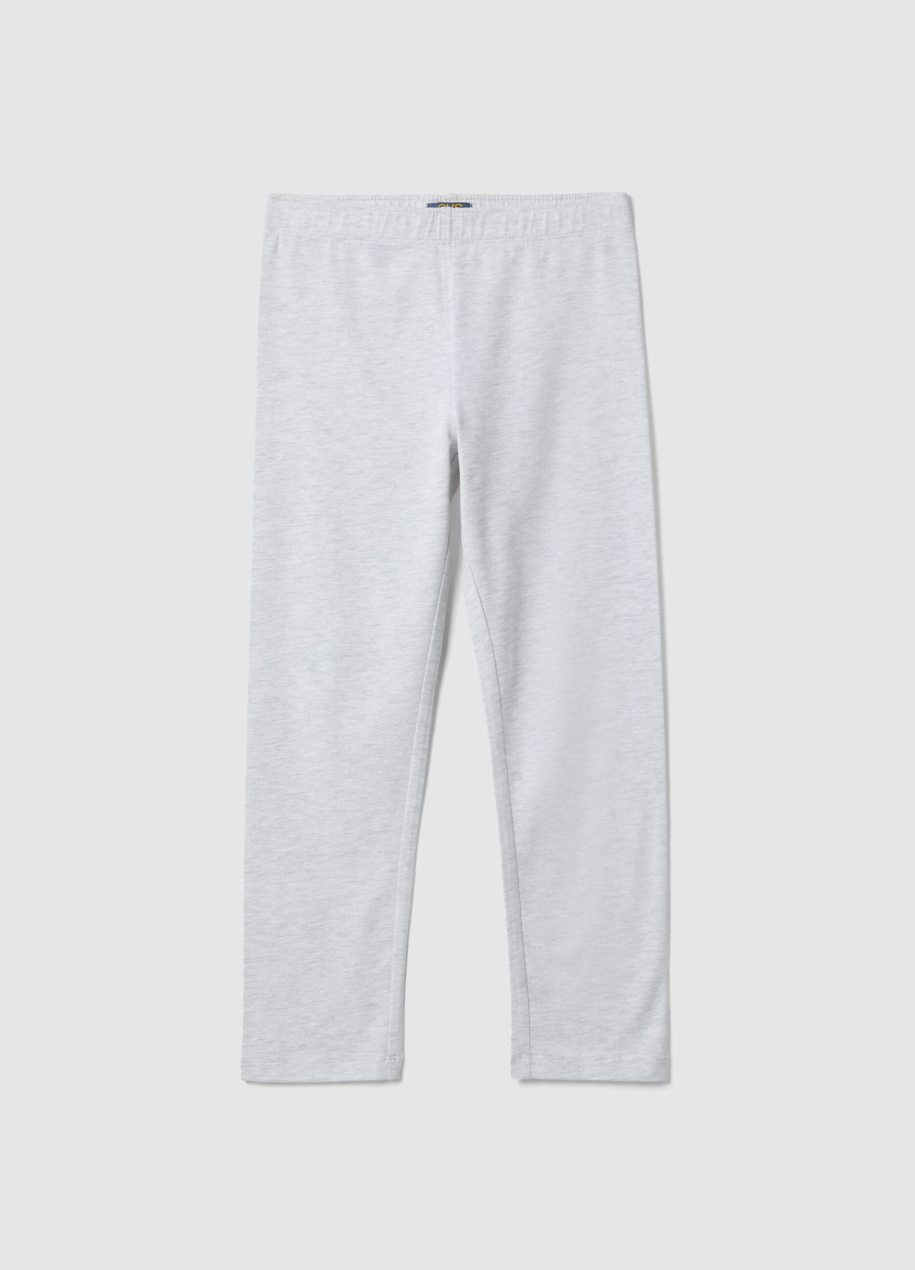 Grey cotton blend skinny leggings for girls