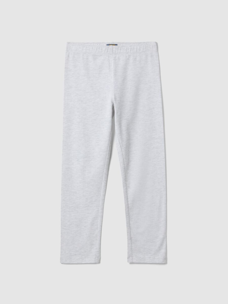 Leggings skinny in misto cotone grigi da ragazza_0