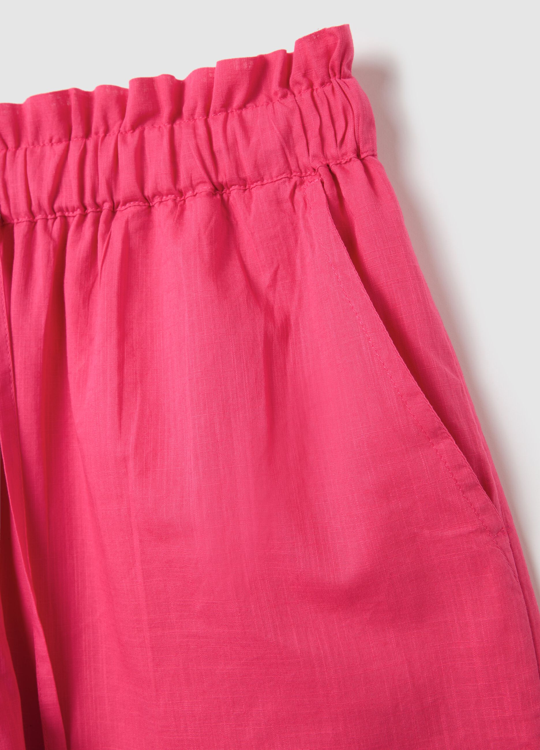Women's pure cotton pink shorts with regular fit
