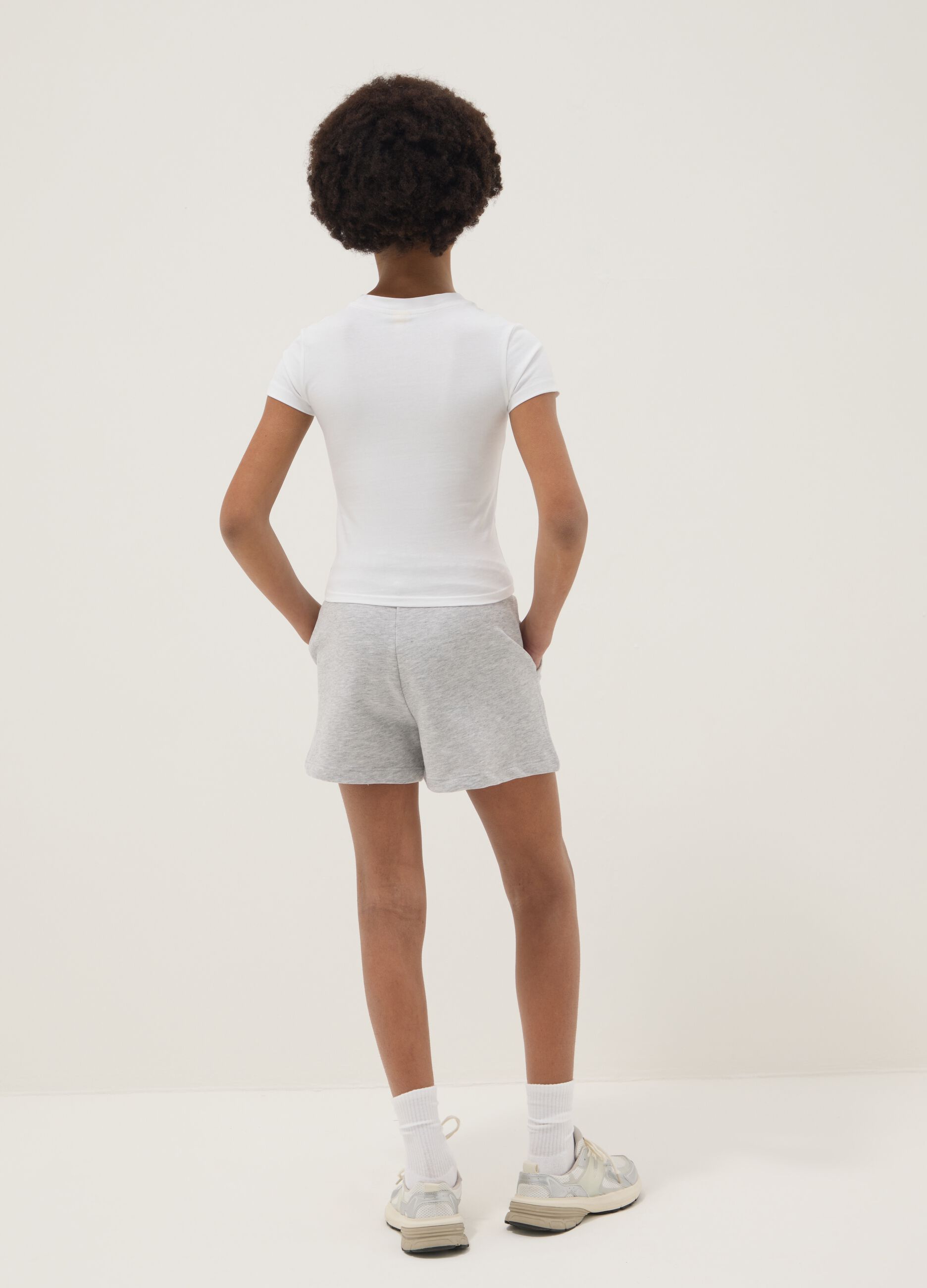 Multicoloured stretch cotton fitted set for girls with Stitch