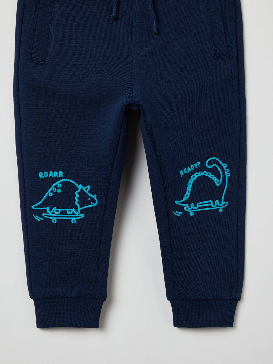 Fleece joggers with drawstring and print_2