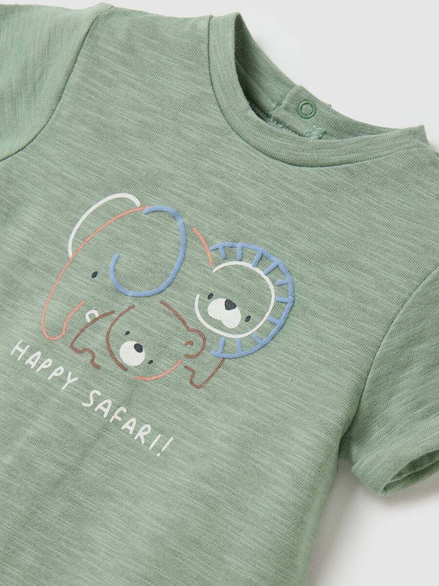 Unisex Baby's Green Pure Cotton Romper_2