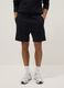 Black cotton-blend regular-fit shorts with drawstring_1