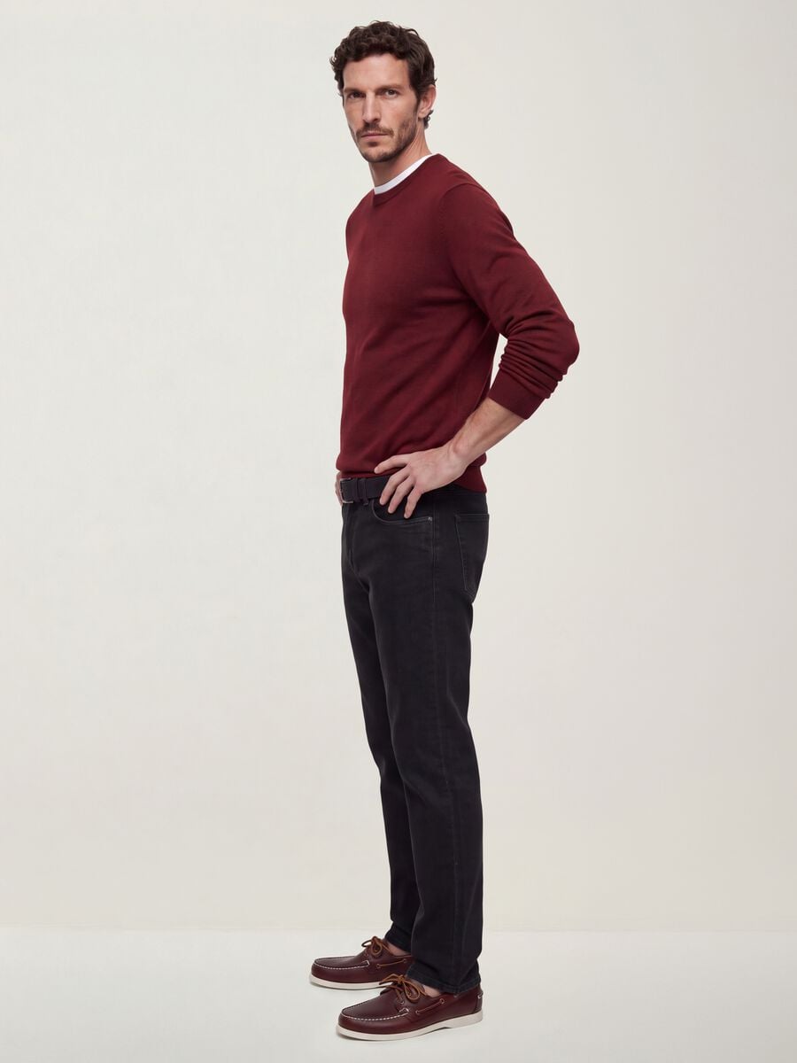 Jeans denim neri in cotone elasticizzato regular fit_2