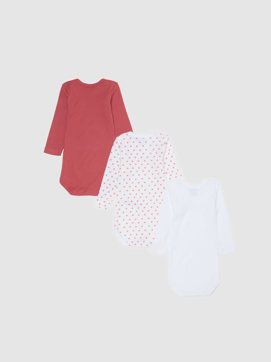 Three-pack long-sleeved bodysuits with lettering print_1